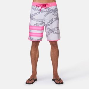 Hurley Mens Phantom Julian Snapper Fashion Board Shorts Grey//Pink 33 Neon Pink